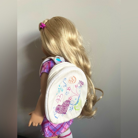 American Girl Doll White Doodle Backpack Retired 2014 - Picture 6 of 6